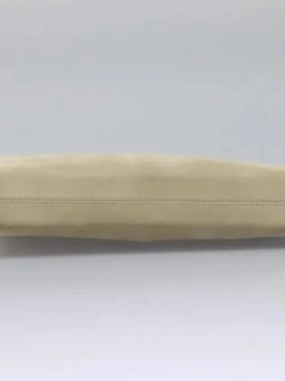 Salvatore Ferragamo Gancini Chain Shoulder Bag Suede Beige Gold Auth MY113